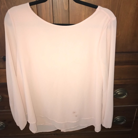Orange ish long sleeve blouse with bow in back - Picture 2 of 2